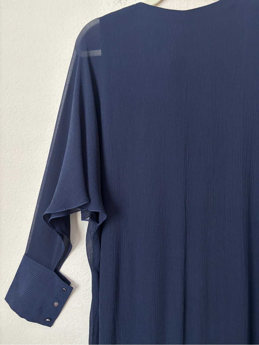 Rohit Gandhi + Rahul Khanna Crinkle Silk Beaded Placket Midi Formal Dress - Picture 14 of 14